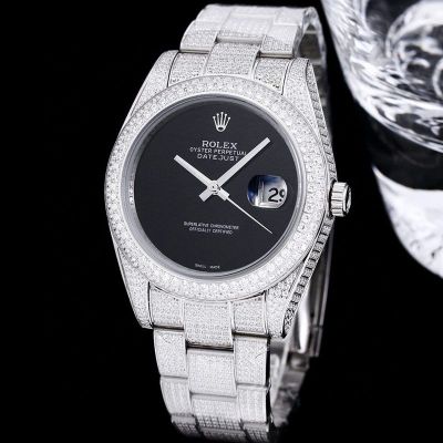 GB Factory Rolex Oyster Perpetual Datejust Replica Price 41 series Silver steel case with White diamonds Diameter 41mm watch